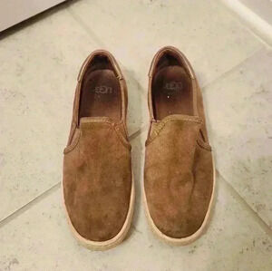 UGG Cas Shoes Brown Gold Suede Slip On Comfort Sneakers Loafer Flats Size 5